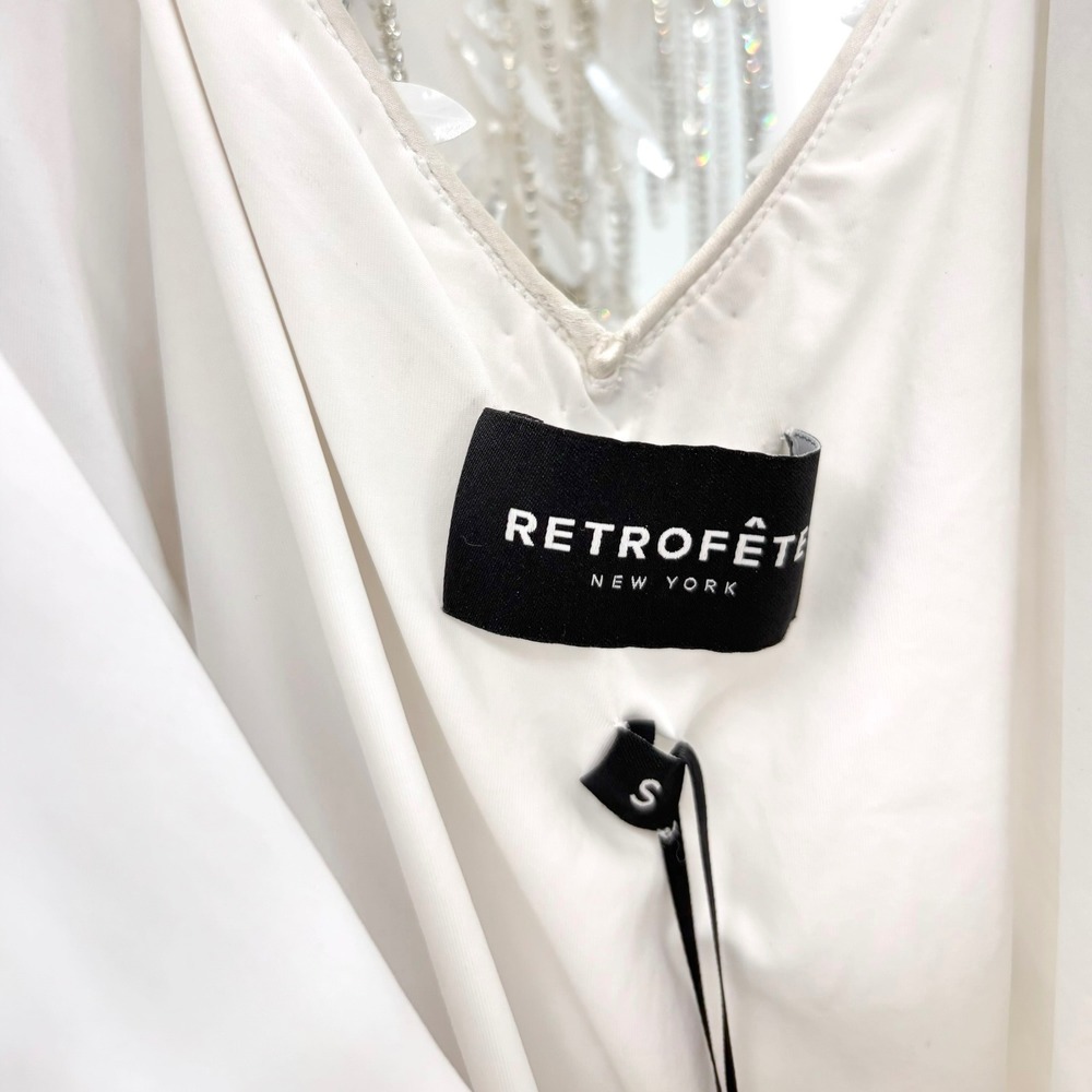 NWT Retrofête Haven Embellished Mini Dress in White $998 - Size Small - Picture 16 of 16